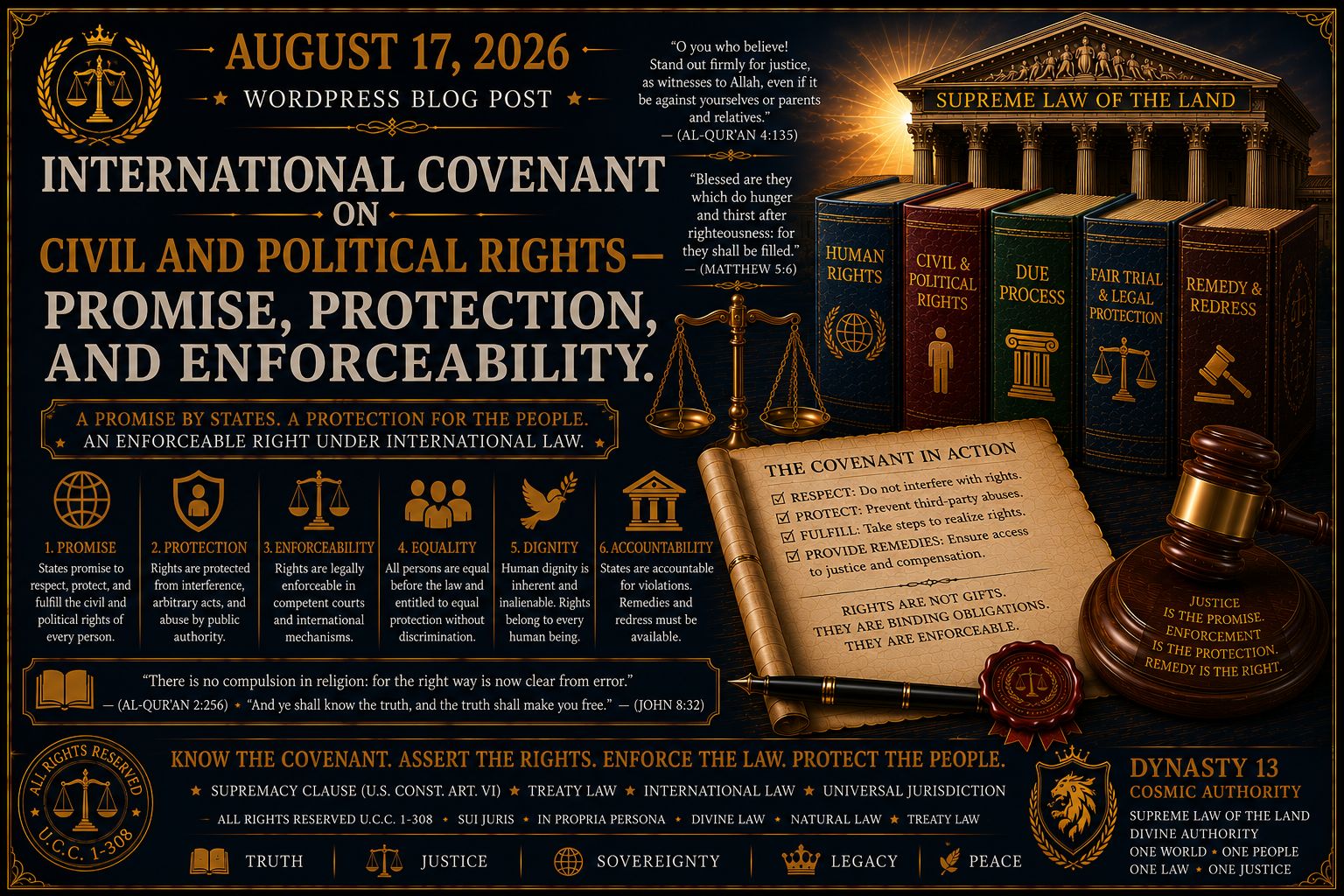 August 17, 2026 | The 1966 International Covenant on Civil and Political Rights- Promise, Protection, and Enforceability