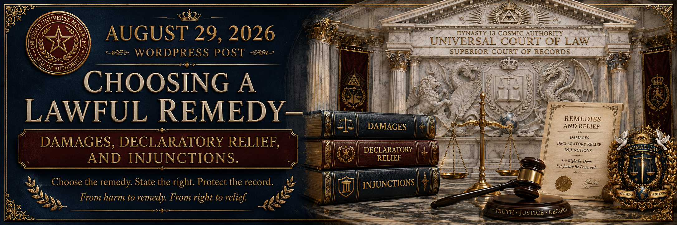 August 29, 2026 | Choosing a Lawful Remedy: Damages, Declaratory Relief, and Injunction.